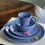 Thumbnail: Elegant Rhapsody Blue salad bowl with a beautiful galaxy glaze design.