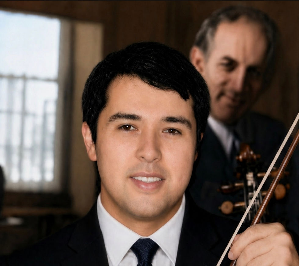 With his violin teacher Erick Friedman.