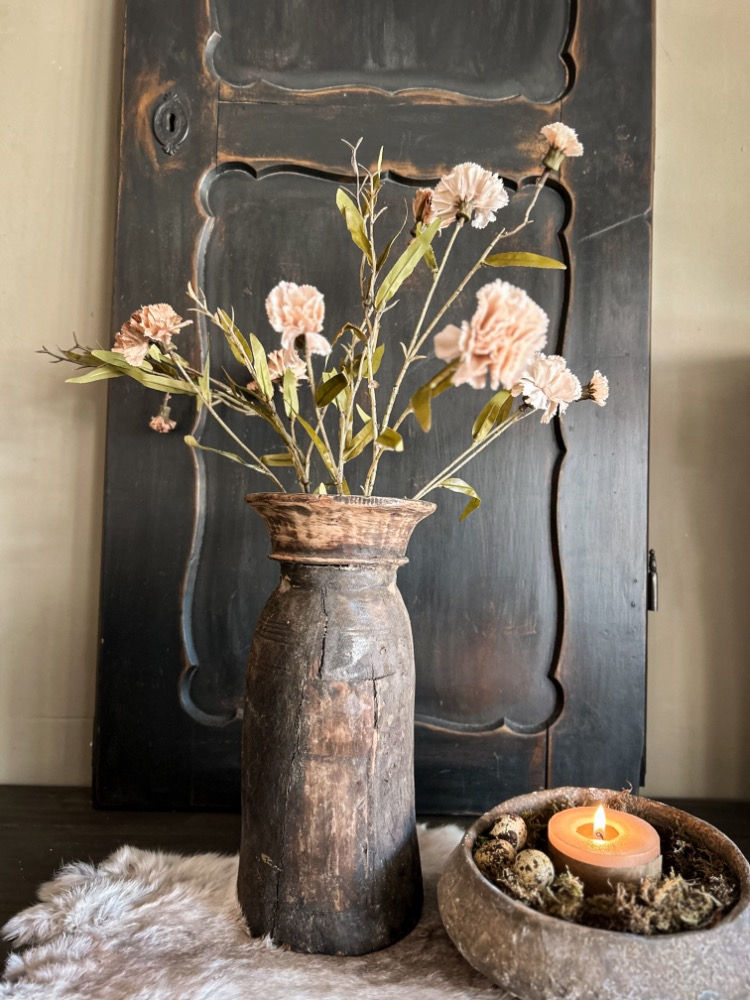 Thumbnail: Nepalese Houten Kruik – Authentieke Landelijke Kruikvaas uit Nepal voor Sober & 