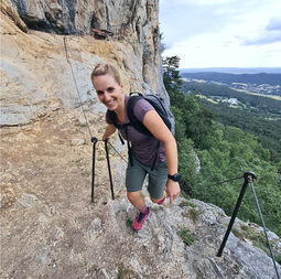 Karin Schwindack nutritionist hiking in Austria