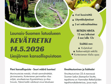LoLan alueen yhteinen kevätretki Liesjärvelle 14.5.