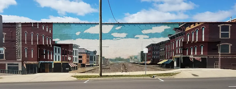 Knox Landmarks Murals It Is Also Painted On Side Of Local Theater Troupe Mtv Arts Newly Remodeled Practice And Storage Facility East Ohio Avenue Mount Vernon Nazarene Art