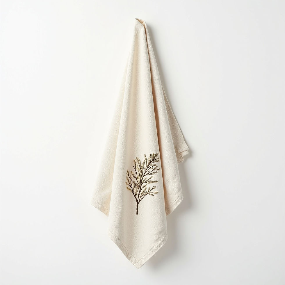Embroidered Linen Towel