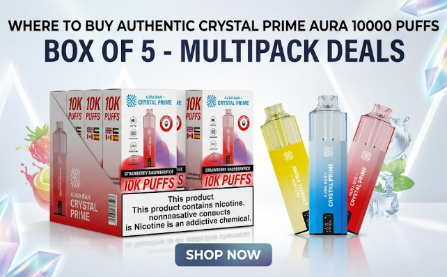 Buy Authentic Crystal Prime Aura 10000 Puffs Box of 5