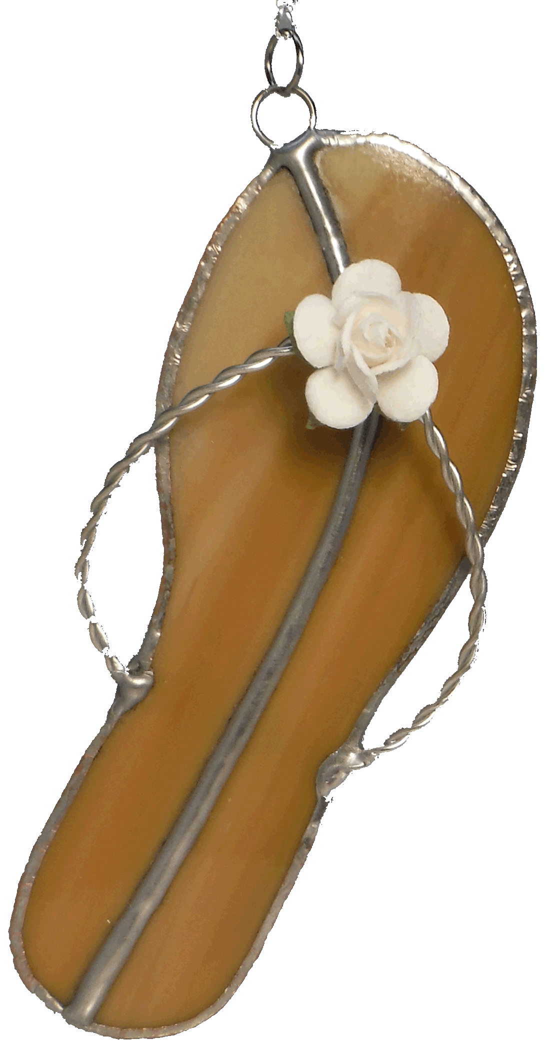 Gold Flip Flop_R_White Flower