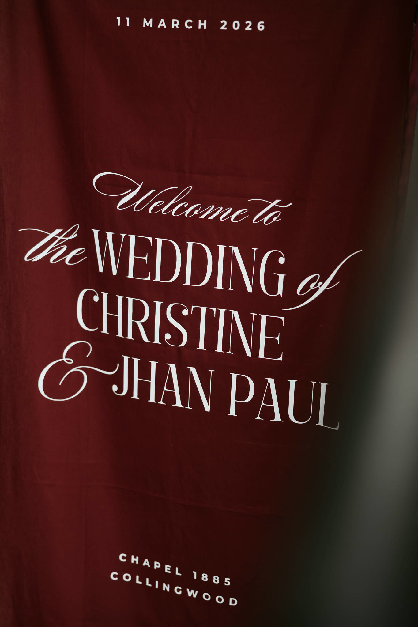 Fabric Welcome Sign
