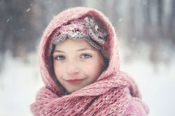 Girl wearing scarf
