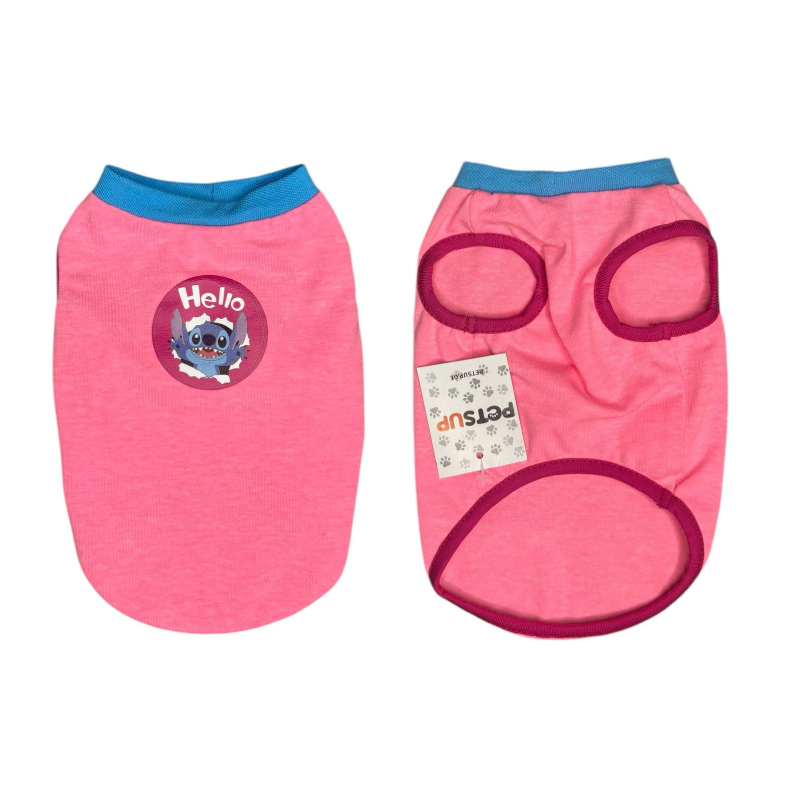 ვარდისფერი თხელი უმკლავო მაისური სტიჩით