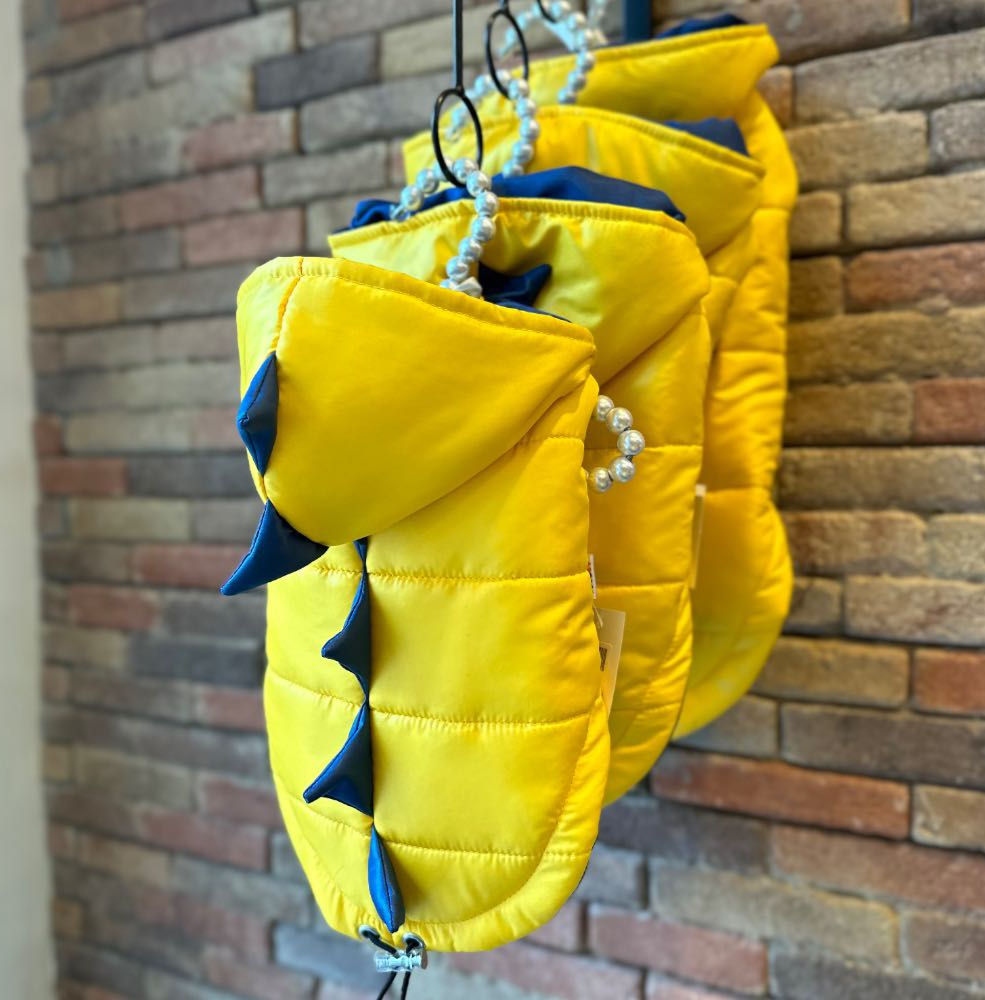 ძაღლის დუტის ჟილეტი ყვითელი დინოზავრი