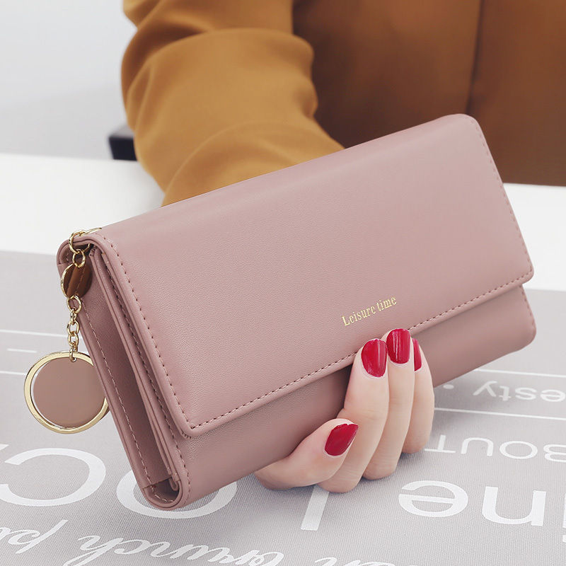 Fashion Women PU Leather Long Wallets Multi-functional Fold Purse Fresh Female C