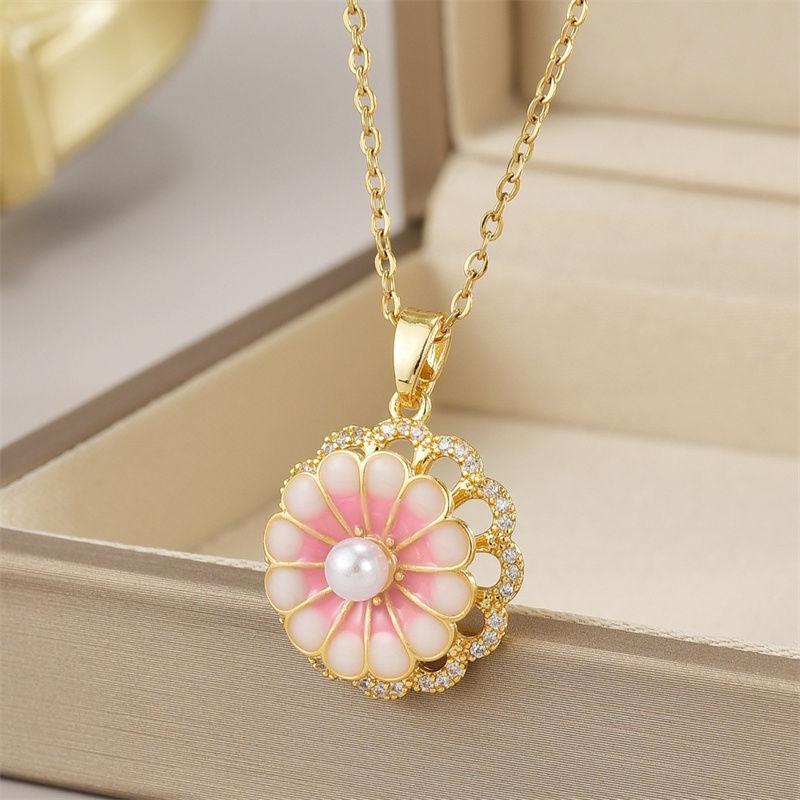 Thumbnail: Graceful Butterfly Tassel Necklace with Sparkling Zircon – Stainless Steel