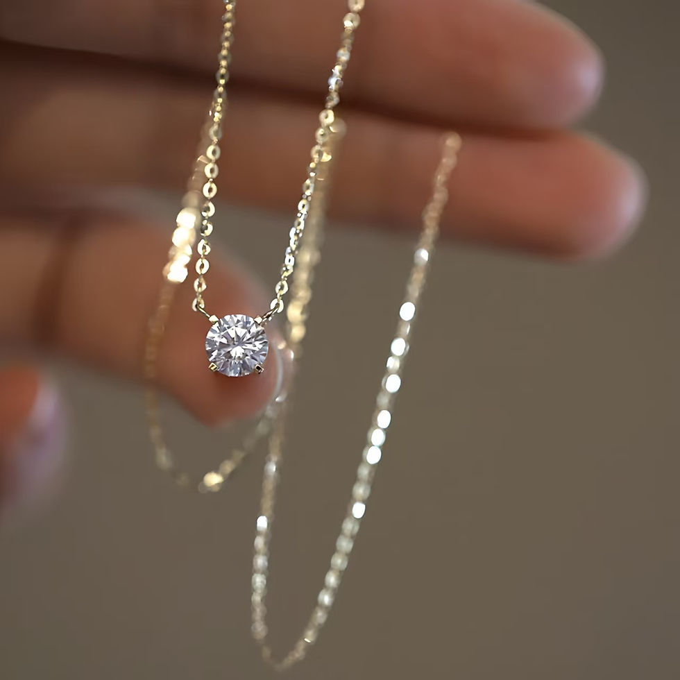 Thumbnail: Elegant Glow Necklace – 925 Sterling Silver with 18K Gold & Shiny Zircon