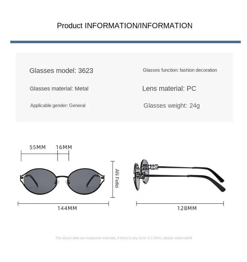 Thumbnail: Classic Retro Cat-Eye Glasses – Minimalist Metal Frame