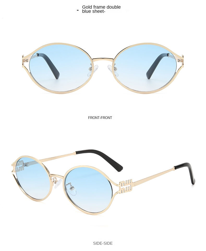 Thumbnail: Classic Retro Cat-Eye Glasses – Minimalist Metal Frame