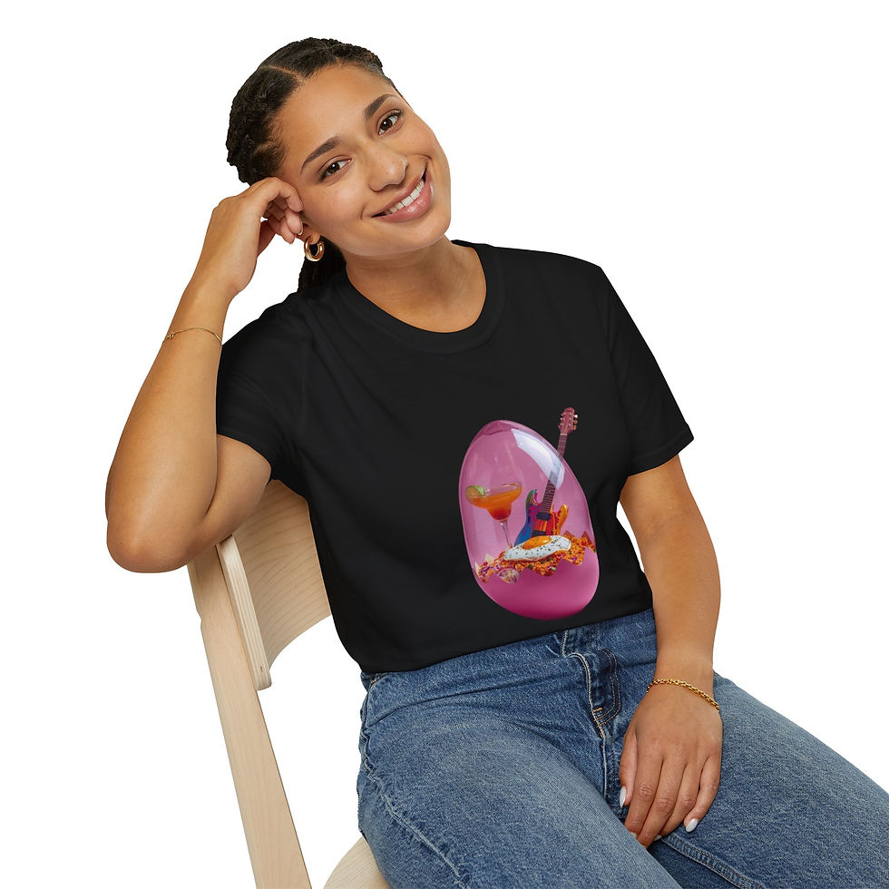 Thumbnail: RiceSing Anda : Easter Egg Guitar Tee — Pink Vintage Rock Graphic T-Shirt