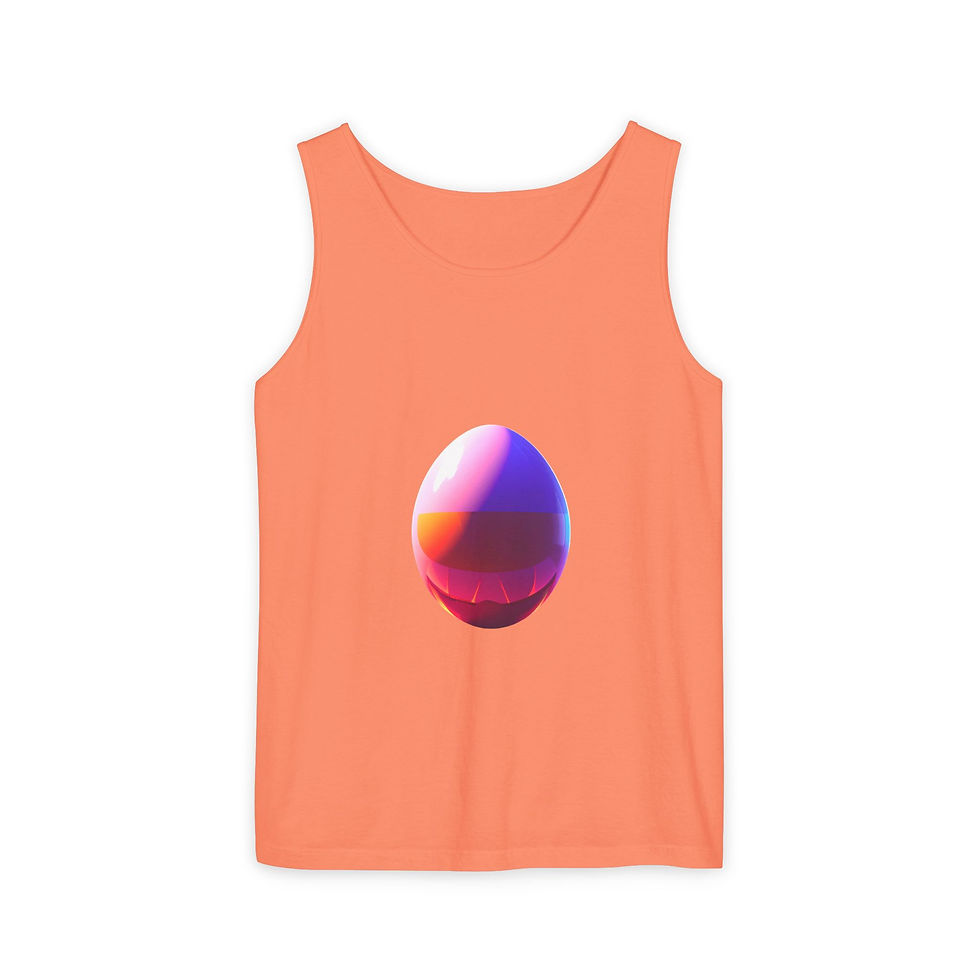 Thumbnail: Sunset Gradient Egg Tank Top — Minimal Abstract Sunrise Graphic