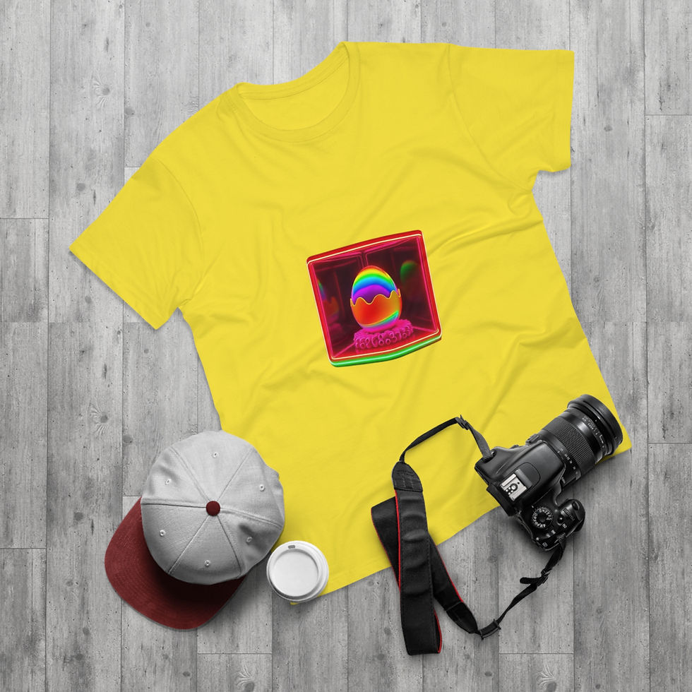 Thumbnail: CakeFull Anda : Neon Easter Egg T-Shirt — Retro Rainbow Egg Graphic Tee