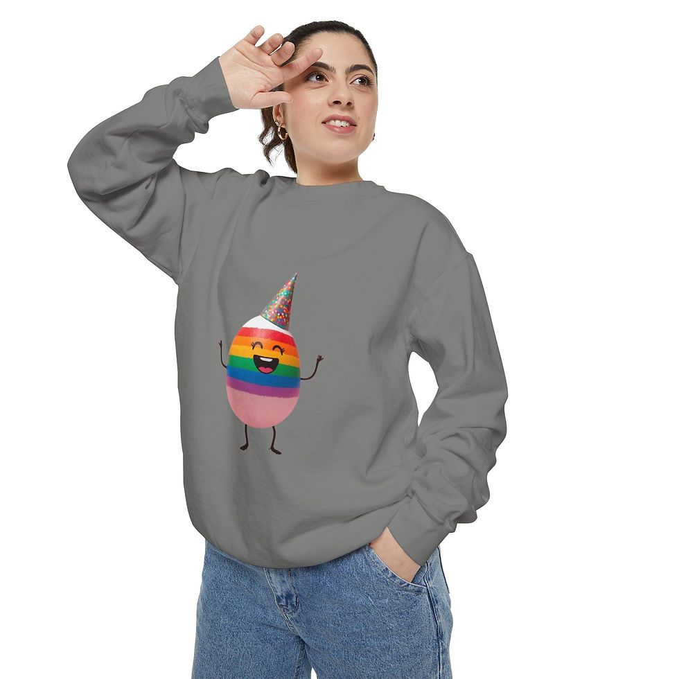 Thumbnail: Anda Party : Rainbow Party Egg Sweatshirt — Cute Pride Easter Graphic Crewneck