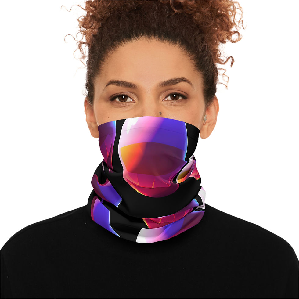 Thumbnail: Accessories : Face Masks : Neck Gaiter — Neon Gradient Easter Egg Pattern
