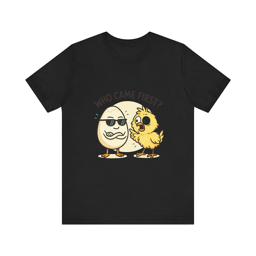 Thumbnail: Funny Chicken and Egg Tee - Who Came First? Unisex Jersey Shirt