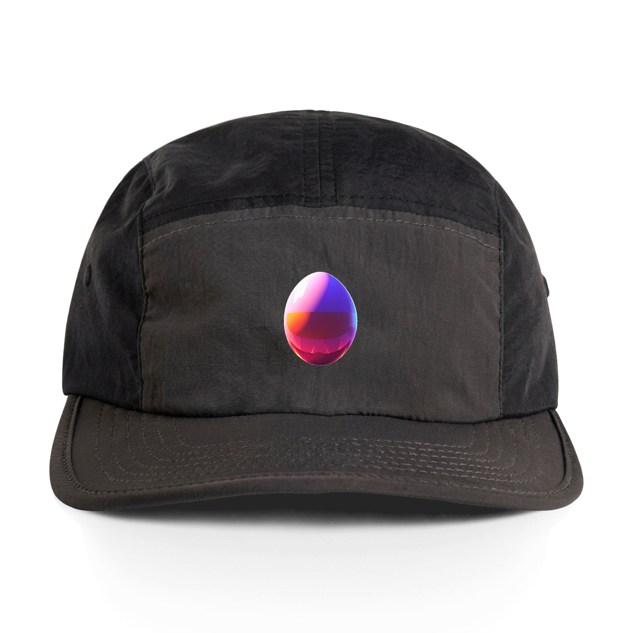Two-Tone Nylon Cap — Reflective Gradient Egg Patch