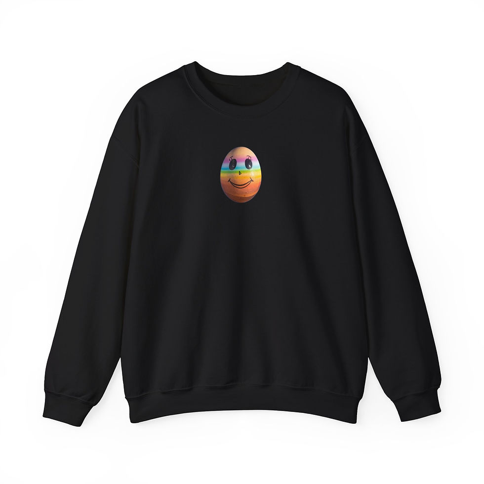 Thumbnail: Crewneck Sweatshirt — Rainbow Smiley Egg Graphic