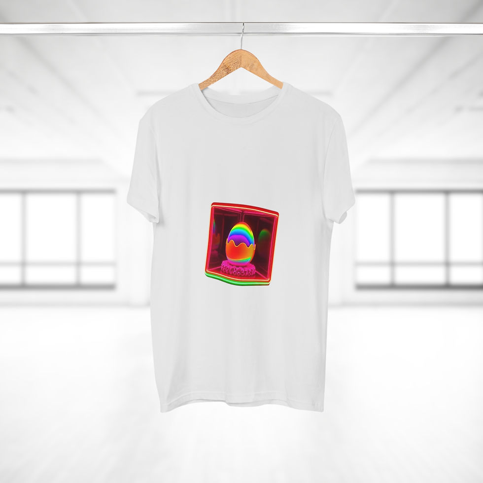 Thumbnail: CakeFull Anda : Neon Easter Egg T-Shirt — Retro Rainbow Egg Graphic Tee