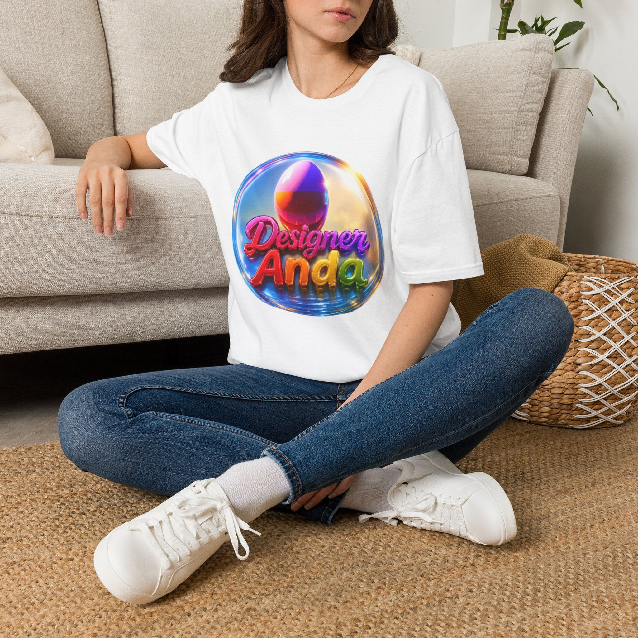 Designer Anda T-Shirt — Colorful Bubble Graphic Tee