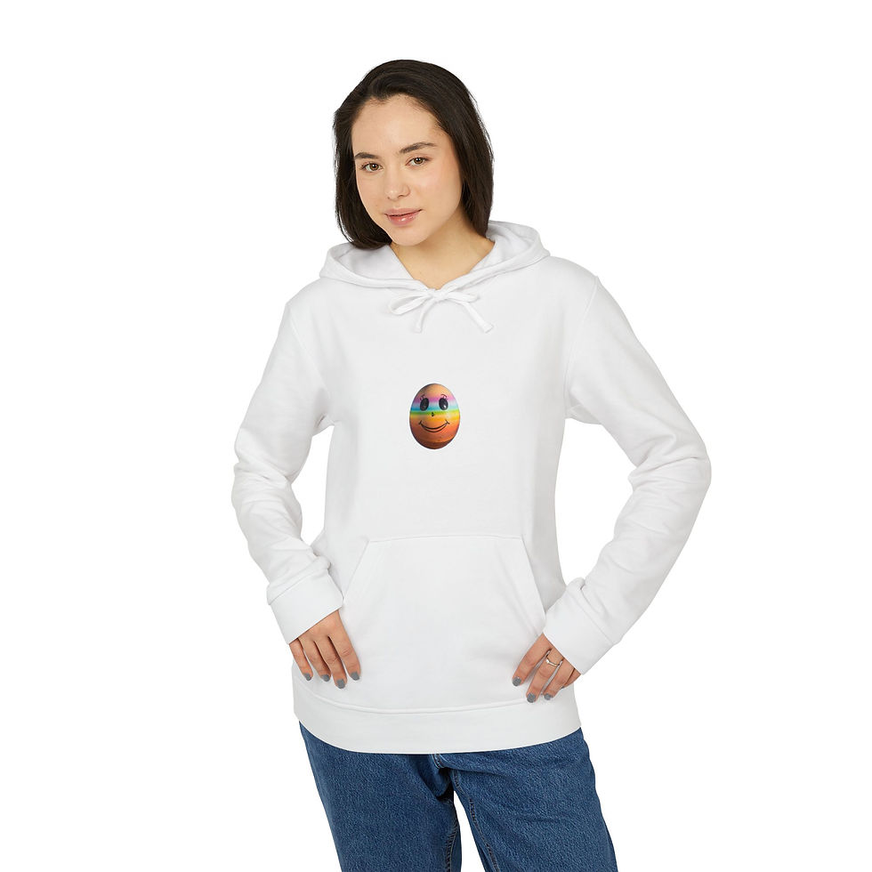 Thumbnail: Hoodie • Minimal Colorful Sunset Oval Logo Pullover