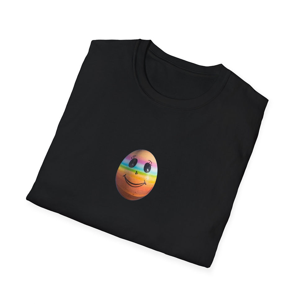 Thumbnail: Smiling Rainbow Egg T-Shirt — Cute Easter Emoji Tee