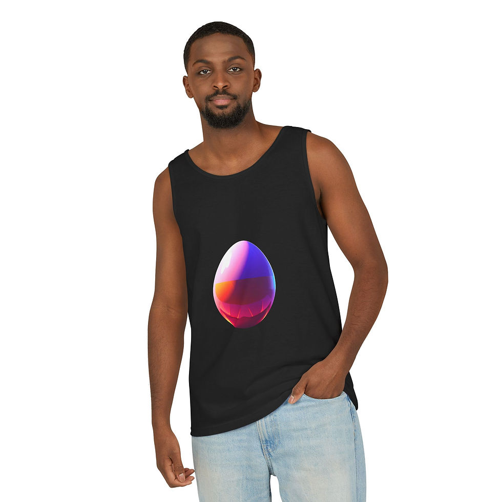 Thumbnail: Sunset Gradient Egg Tank Top — Minimal Abstract Sunrise Graphic