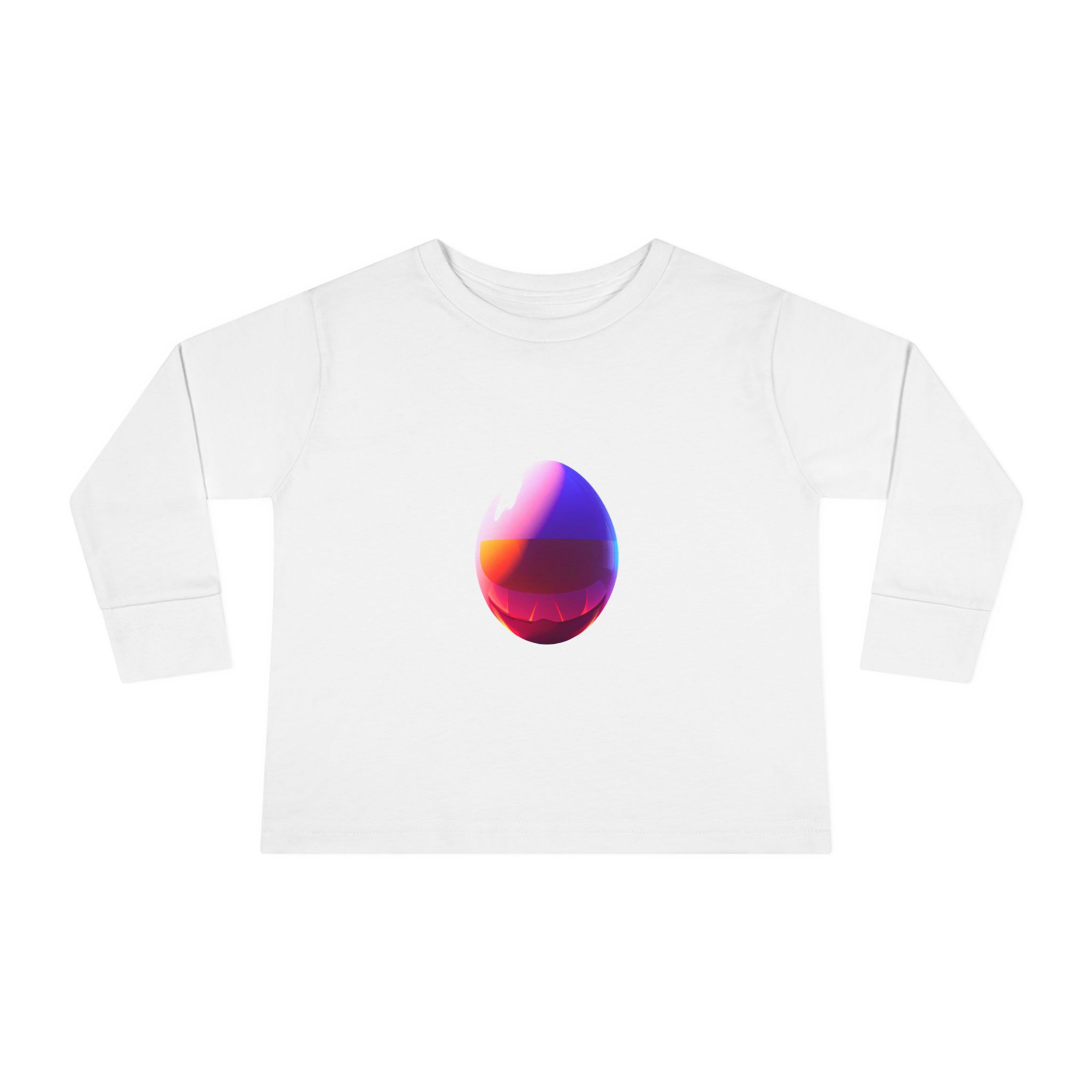 Kid's Long Sleeve : Toddler Long Sleeve Tee — Colorful Gradient Egg Graphic