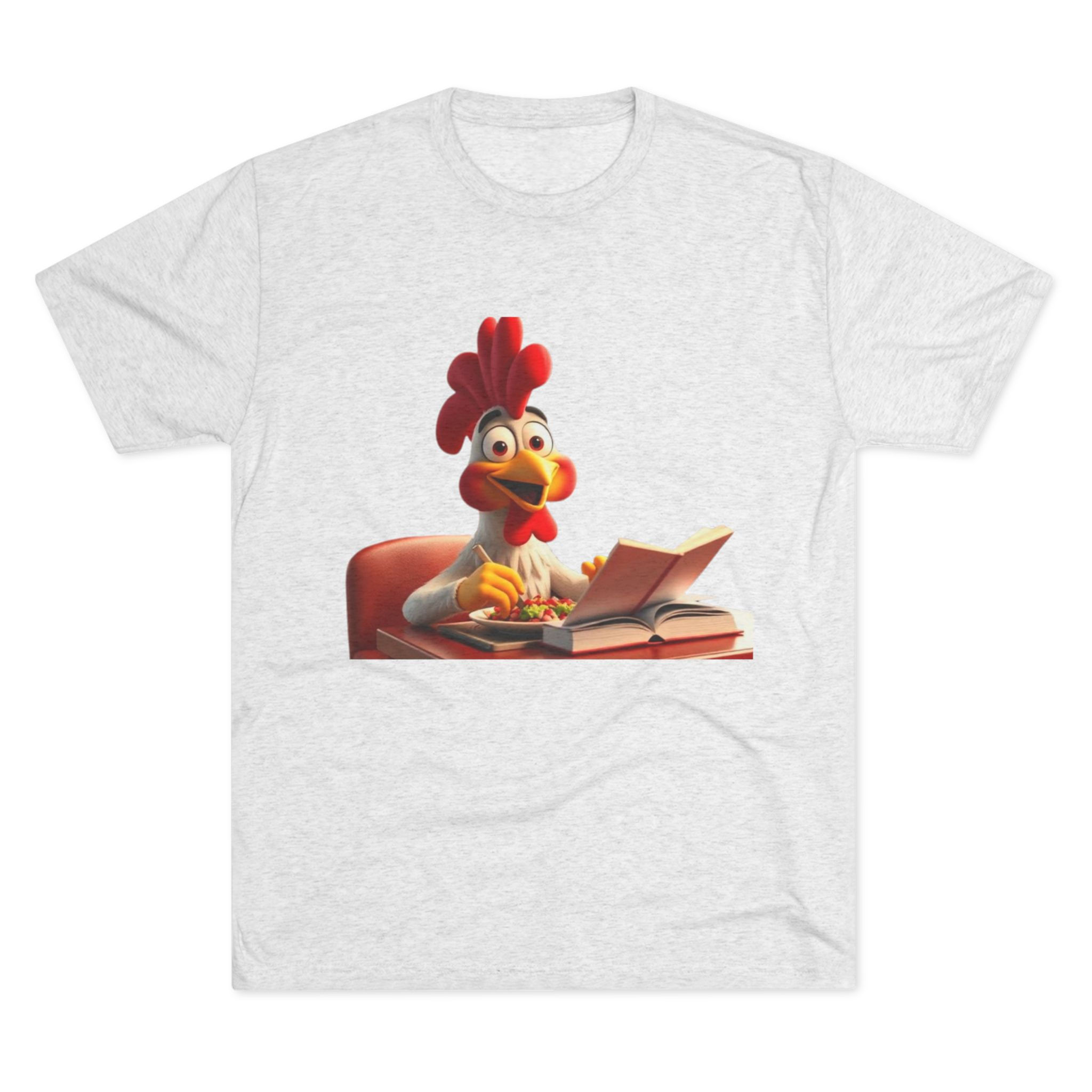 Cheater Cock : Chicken Reading T‑Shirt — Cute Cartoon Rooster Studying Tee