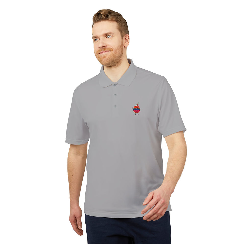 Thumbnail: Anda Party : Adidas Performance Polo — Minimalist Red & Blue Crest Chest Logo