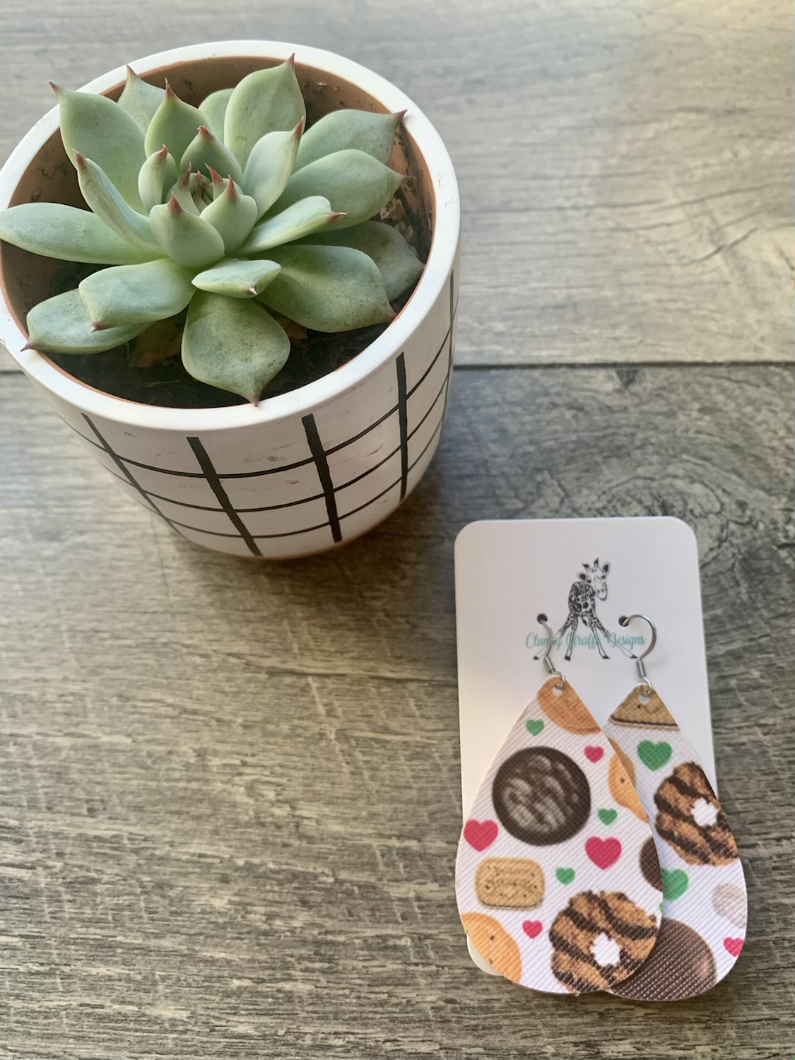 Faux Leather Earrings - Cookies