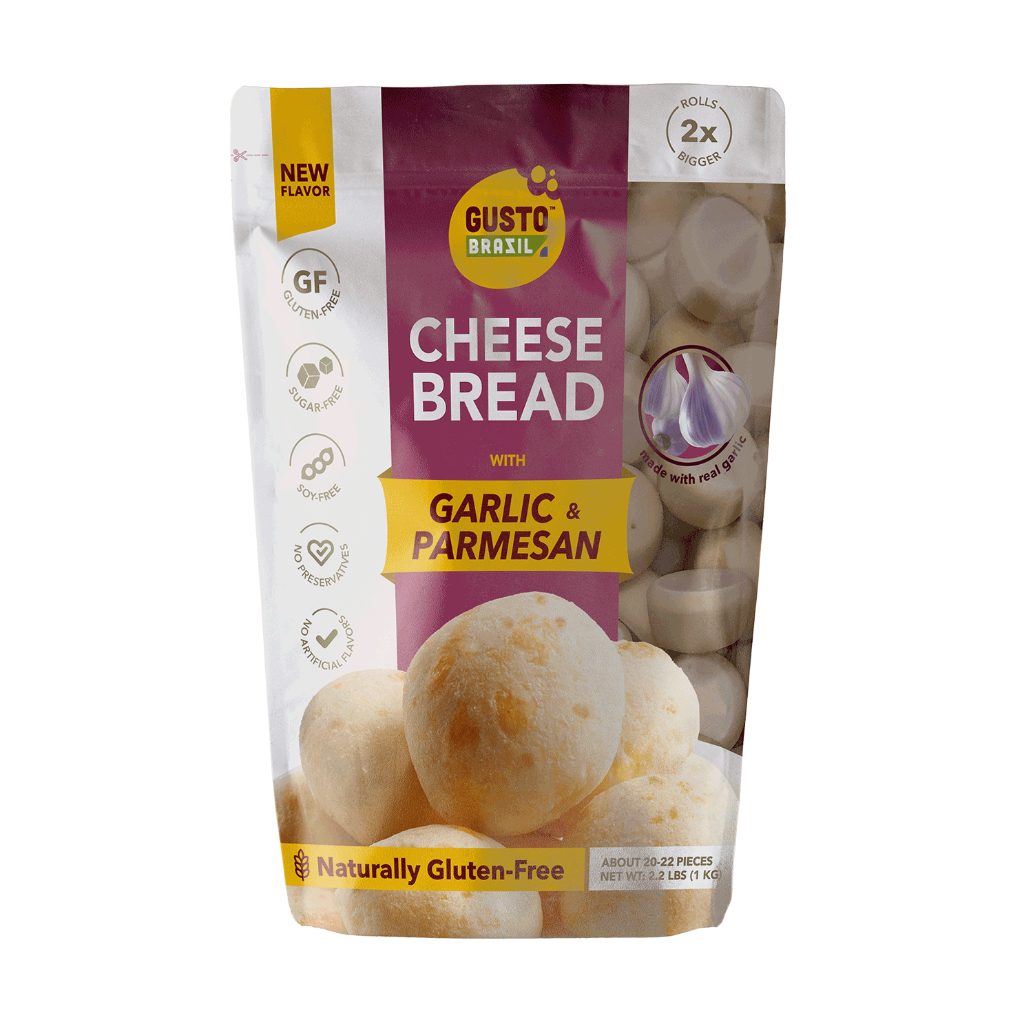 Cheese Bread - Garlic (4 Pack - 2.2 lbs per bag)