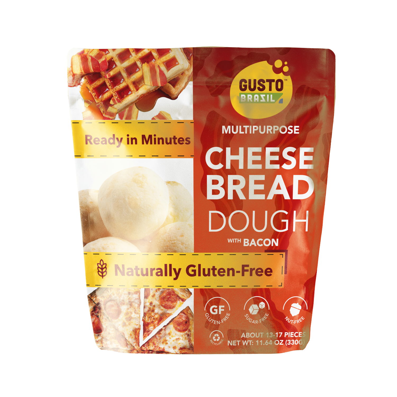 Cheese Bread Dough - Bacon (6 Pack - 12.35 oz per bag)