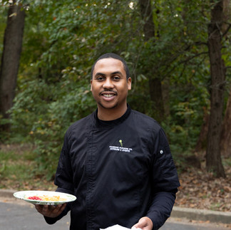 Servers passed around food