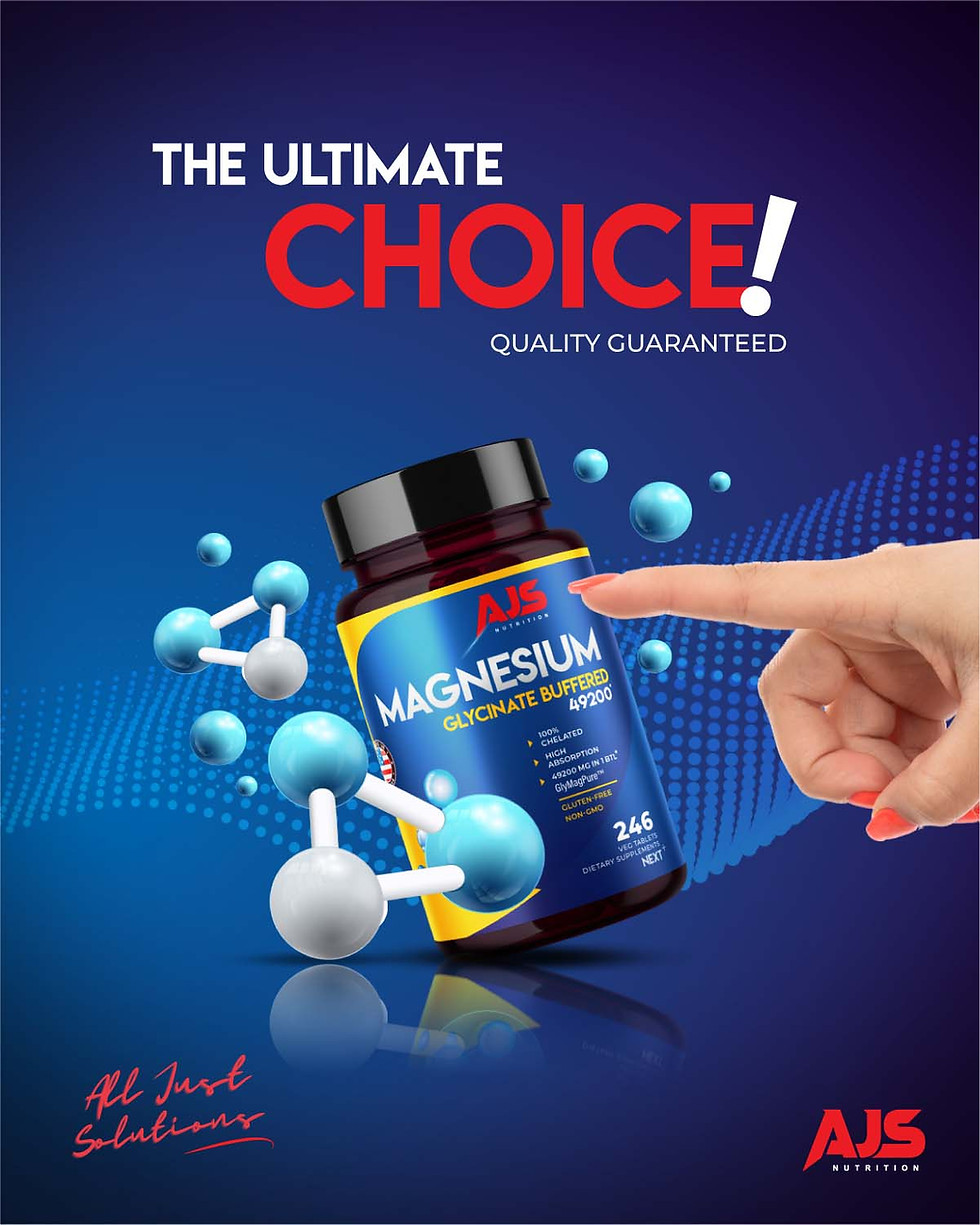 Thumbnail: AJS Magnesium Glycinate Supplement 400mg | Magnesium Tablets |246 Tablets