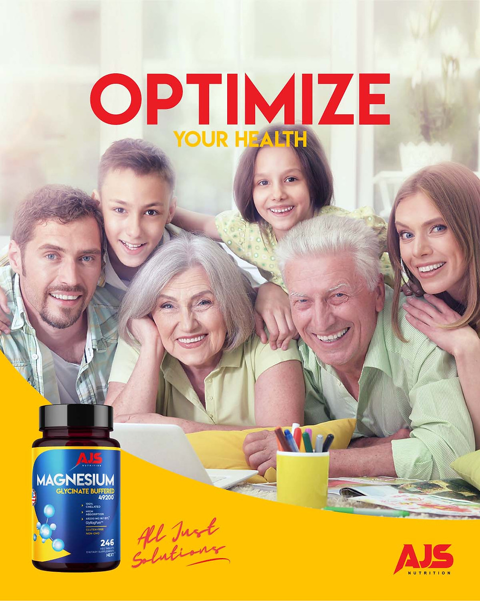 Thumbnail: AJS Magnesium Glycinate Supplement 400mg | Magnesium Tablets |246 Tablets