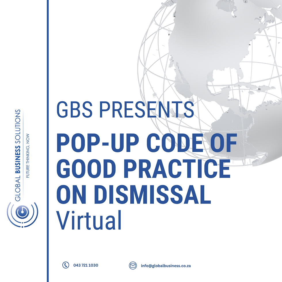 Pop-Up New Code of Good Practice on Dismissal October 2025
