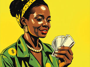 Illustration of a South African worker holding cash, representing wages, income, fair pay, and the National Minimum Wage review process ahead of proposed 2027 adjustments.