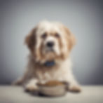 Dog eating kibble