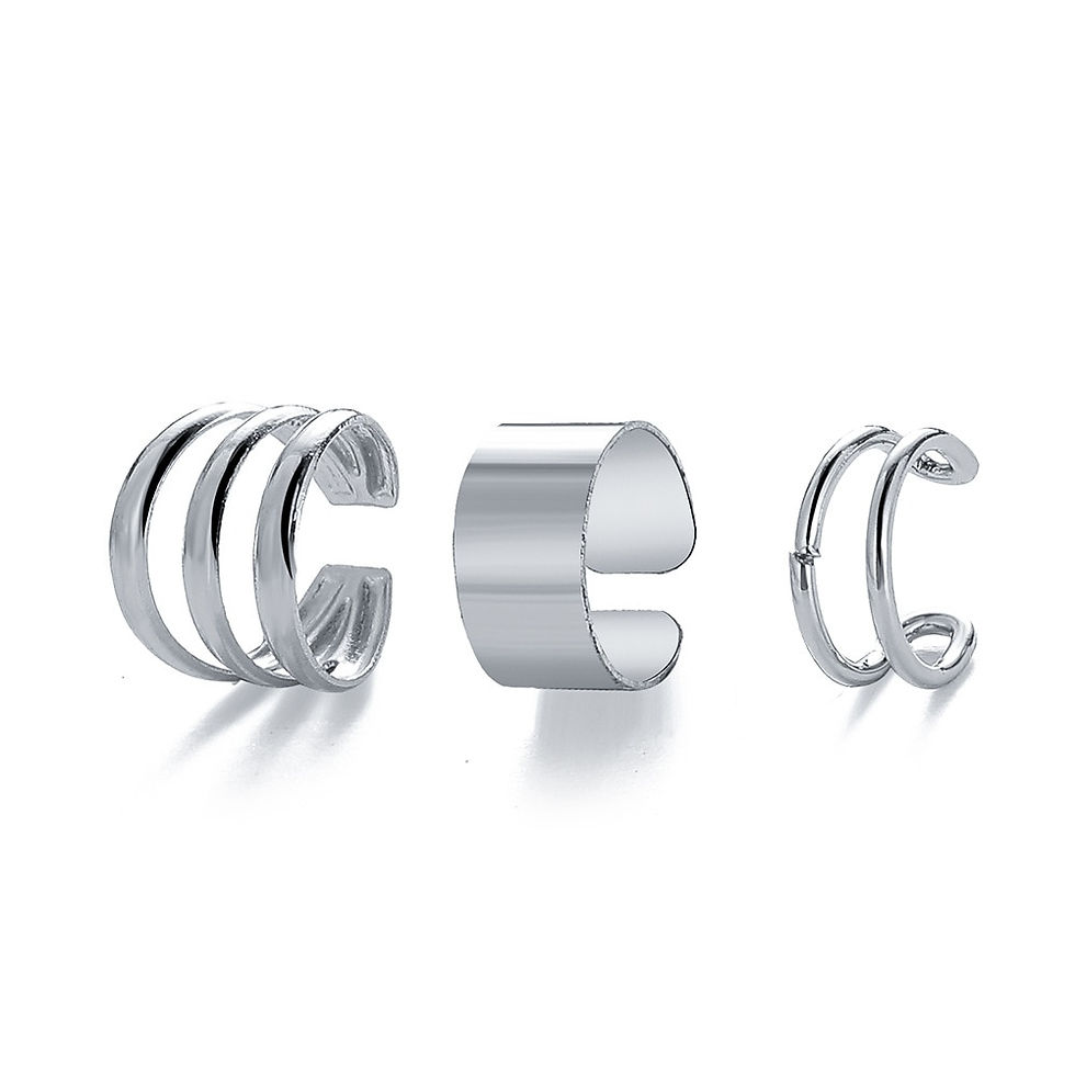 Thumbnail: Silver Color Leaves Clip Earrings