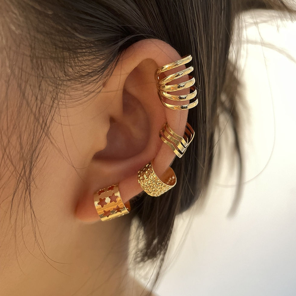 Thumbnail: Silver Color Leaves Clip Earrings