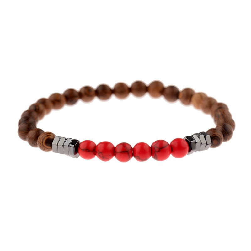 Thumbnail: Bracelet Hematite Lava Stone Bracelet