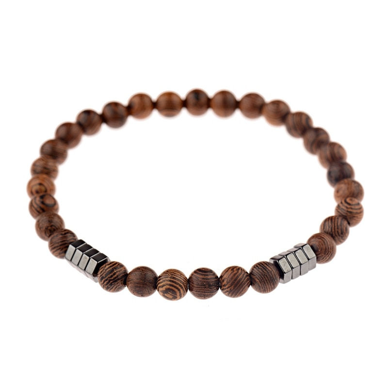 Thumbnail: Bracelet Hematite Lava Stone Bracelet