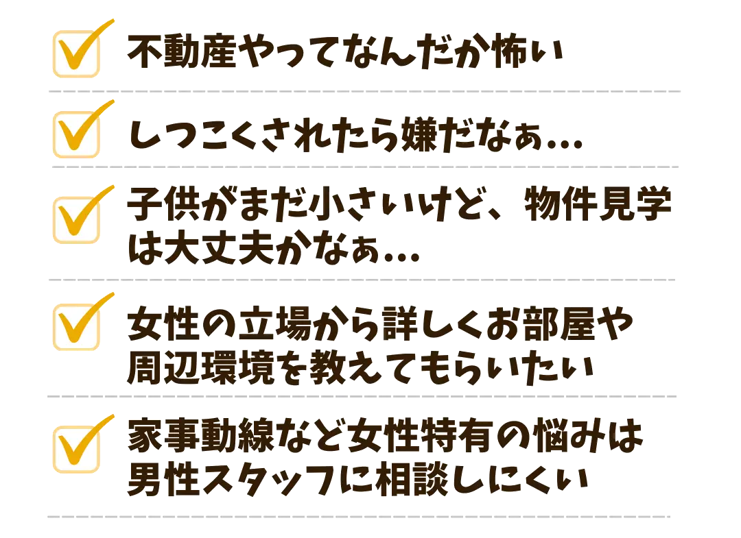 不動産へ訪れる際の心配事一覧