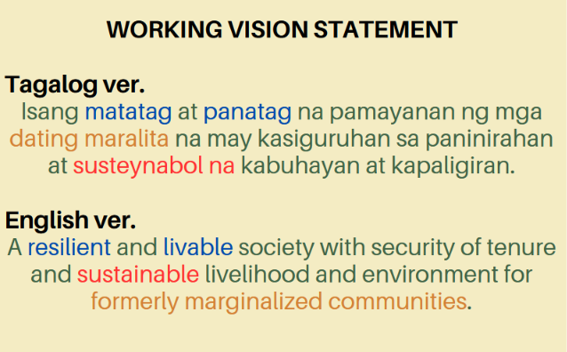 Working vision statement