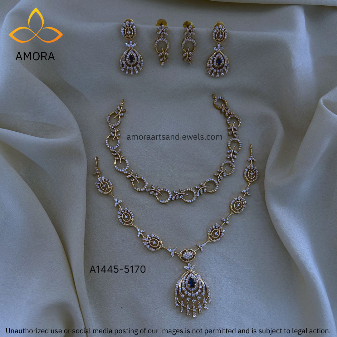 Antique Polished Short Necklace Combo Set - A1445-5170